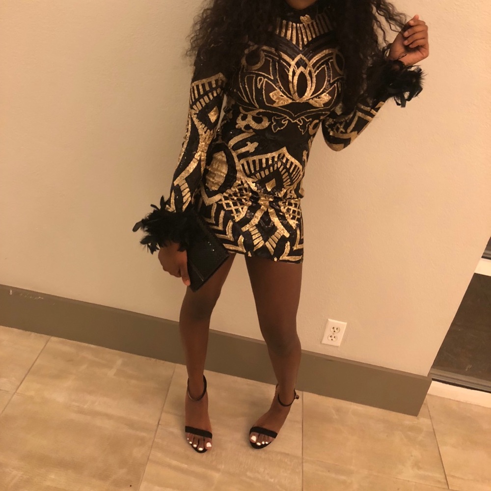 Homecoming dress black and gold